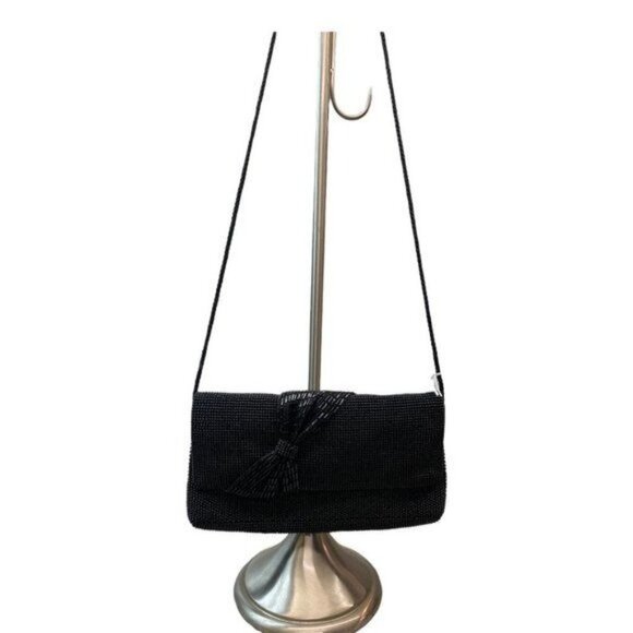 Vintage Beautiful  Black‎ Beaded Crossbody - Picture 1 of 3